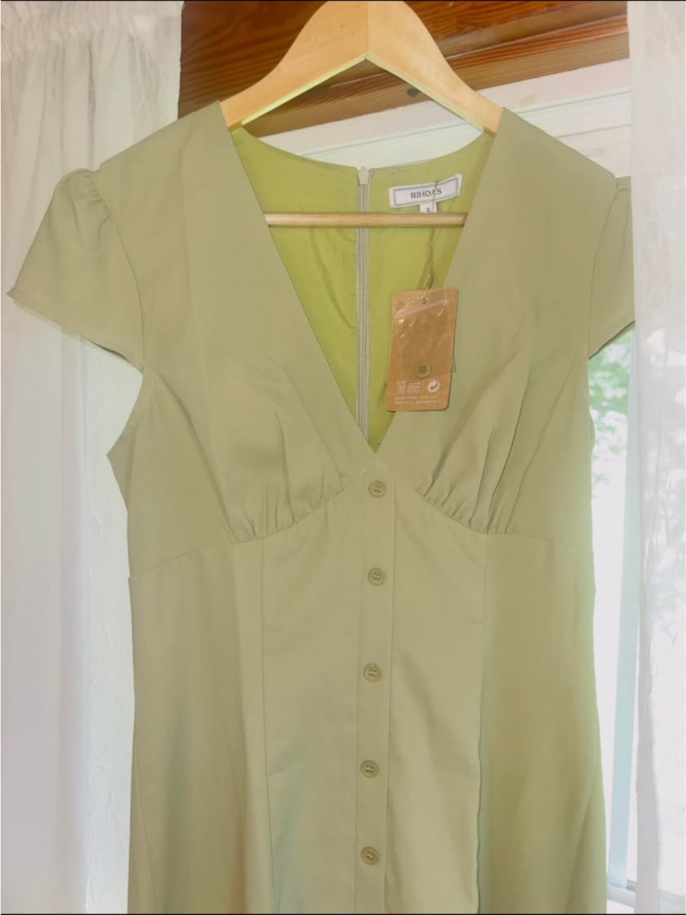 RIHOAS Olive Green Midi Dress